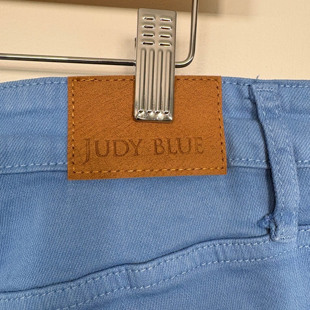 Judy Blue Women Jeans 18W Blue Garment Dyed Raw Hem Wide Leg Crop JB88843 C - Picture 6 of 16